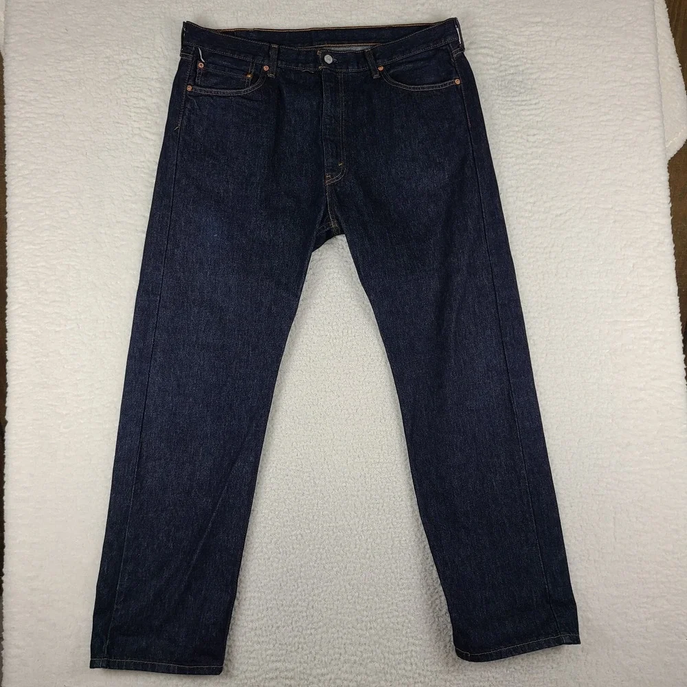 Levi's 505 Jeans Mens 40 x 32‎ Straight Leg 100% Cotton Blue Dark Wash